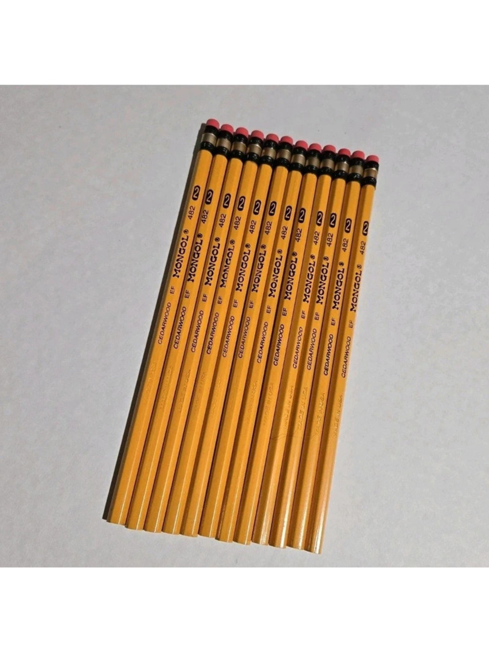 12 Eberhard Faber Mongol Pencils 482 #2 Cedarwood New